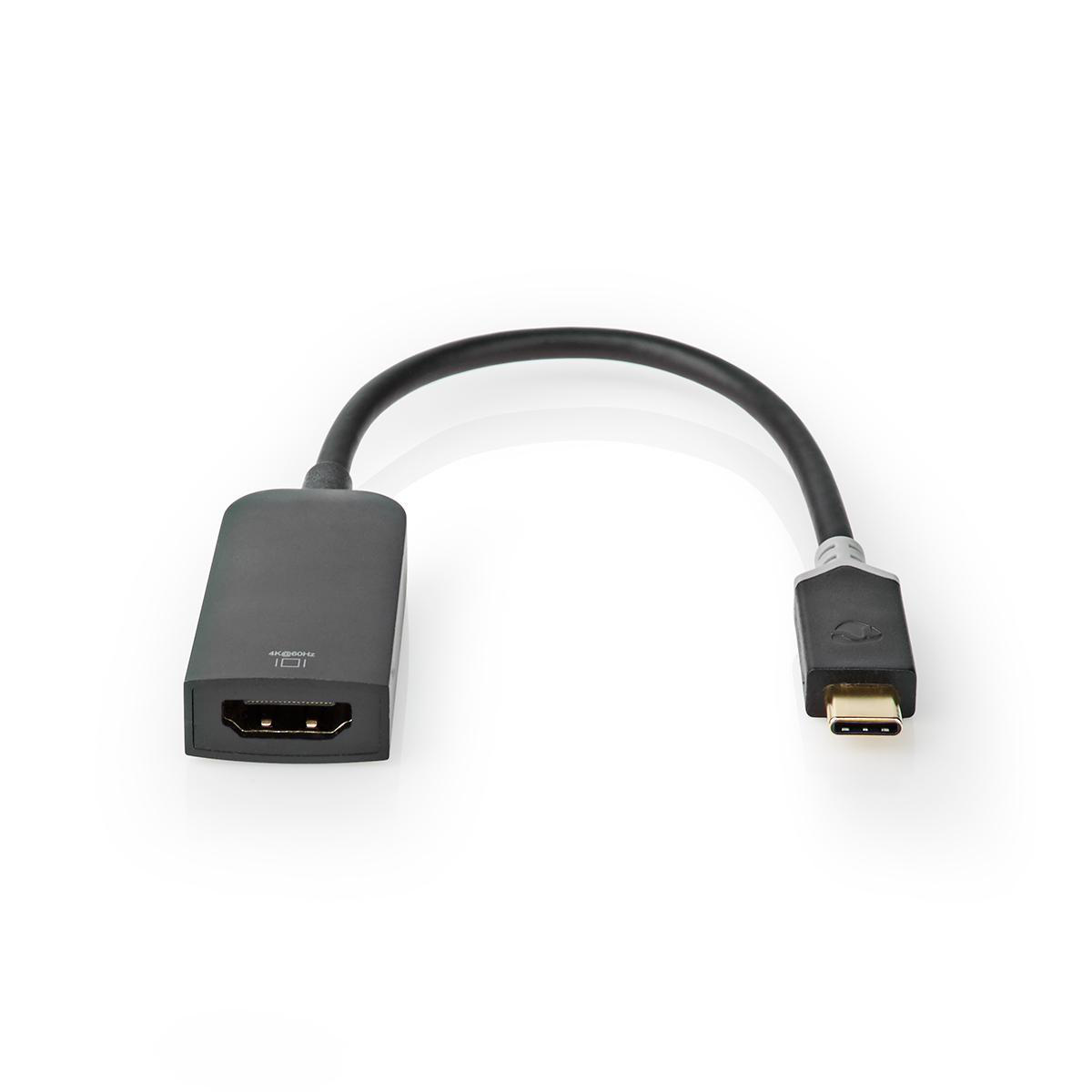 Nedis USB-C naar HDMI 4K 60Hz adapter / zwart - 0,20 meter