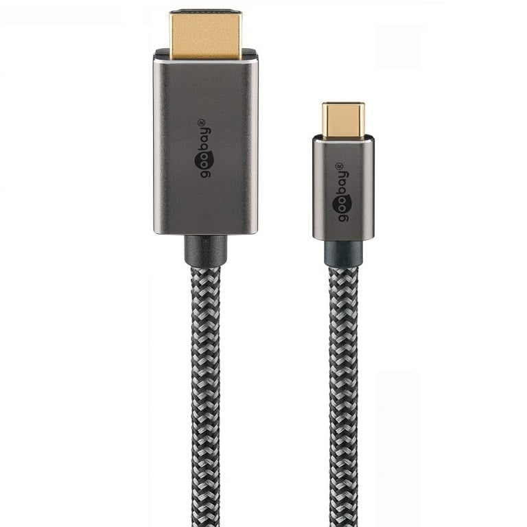 Goobay USB-C - HDMI 4K 60Hz kabel | aluminium/nylon | 3 meter
