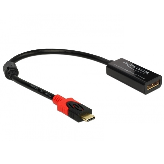 DeLOCK Premium DisplayPort naar USB-C adapter (4K 60 Hz) / zwart - 0,20 meter