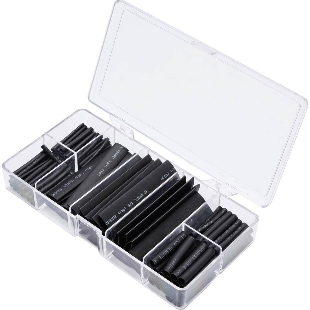 TRU COMPONENTS TC-13388828 Krimpkous assortiment Zwart Krimpverhouding:2:1 127 stuk(s)
