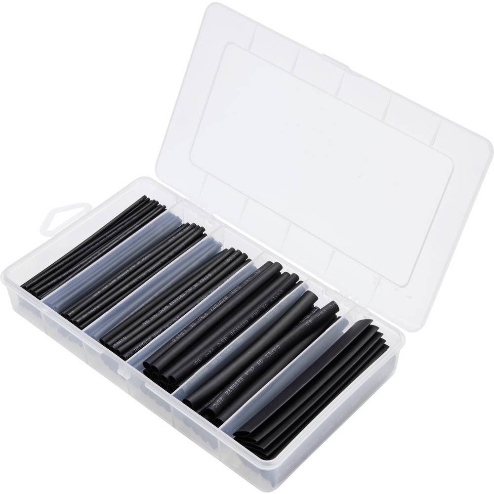 TRU COMPONENTS TC-13388832 Krimpkous assortiment Zwart Krimpverhouding:2:1 160 stuk(s)