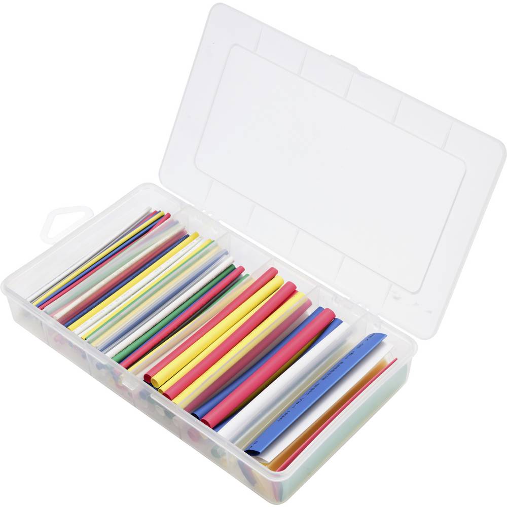 TRU COMPONENTS TC-13388836 Krimpkous assortiment Groen, Rood, Geel, Blue, Helder, Wit Krimpverhouding:2:1 160 stuk(s)