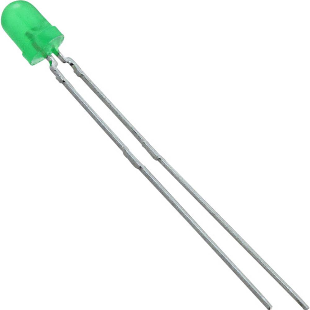 Vishay TLLG4400 Bedrade LED Groen Rond 3.2 mm 1.2 mcd 50 ° 7 mA 1.9 V
