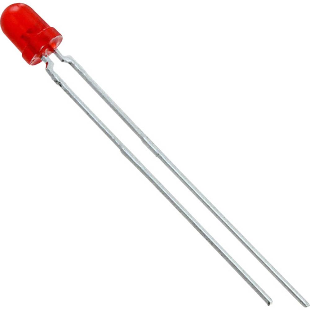 Vishay TLLR4400 Bedrade LED Rood Rond 3.2 mm 1.2 mcd 50 ° 7 mA 1.9 V