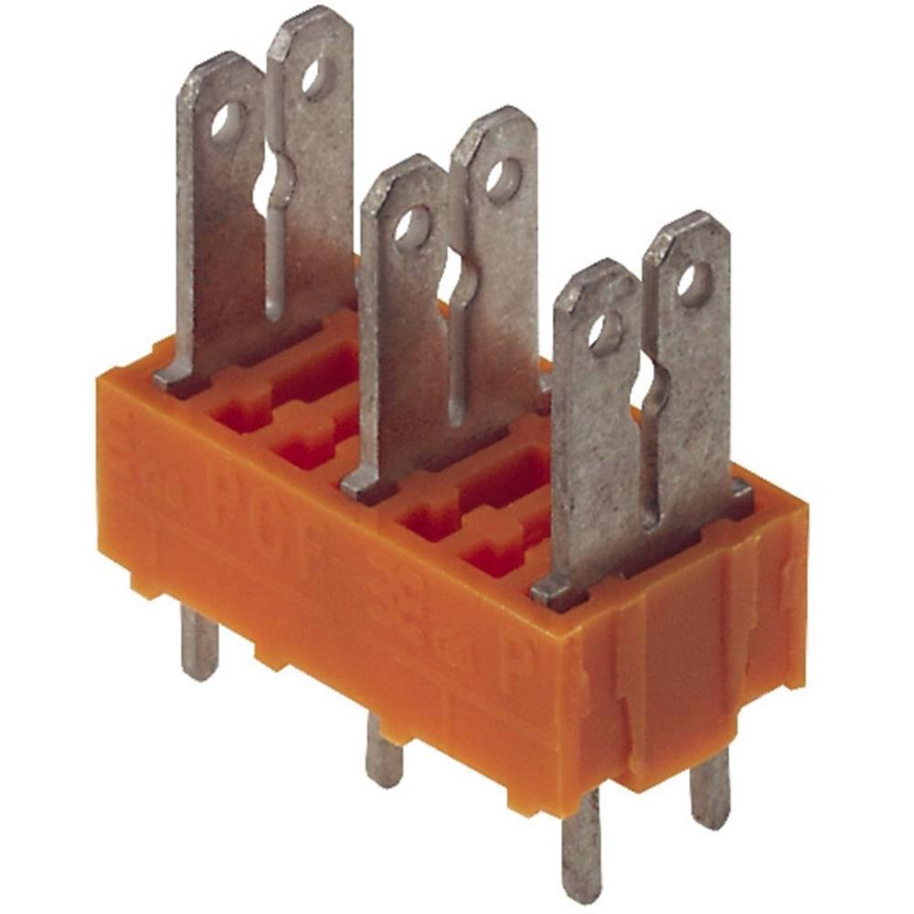 Weidmüller 9500630000 Splitter voor platte connectoren Insteekbreedte: 6.3 mm Insteekdikte: 0.8 mm 180 ° Deels geïsoleerd Oranje, Zilver 50 stuk(s)