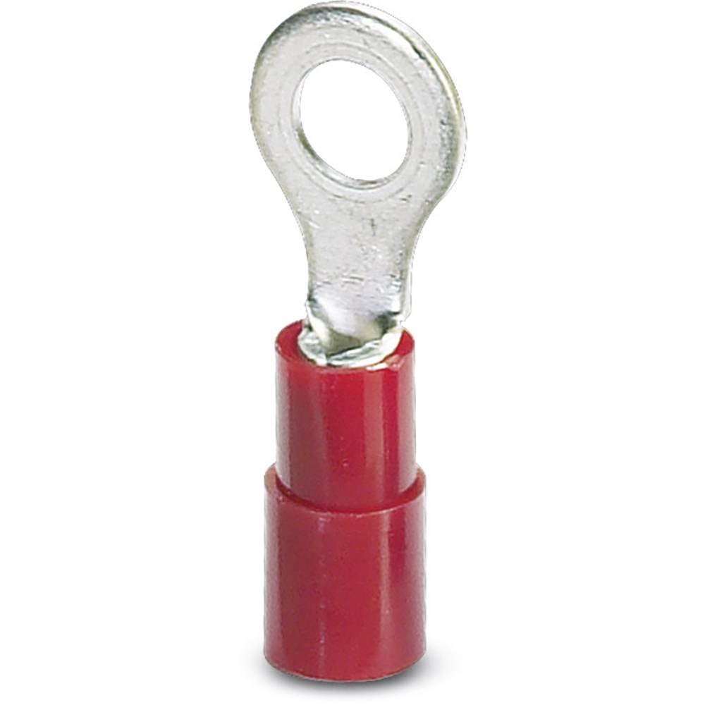 Phoenix Contact 3240222 Ringkabelschoen Dwarsdoorsnede (max.): 10 mm² Gat diameter: 10.5 mm Deels geïsoleerd Rood 50 stuk(s)