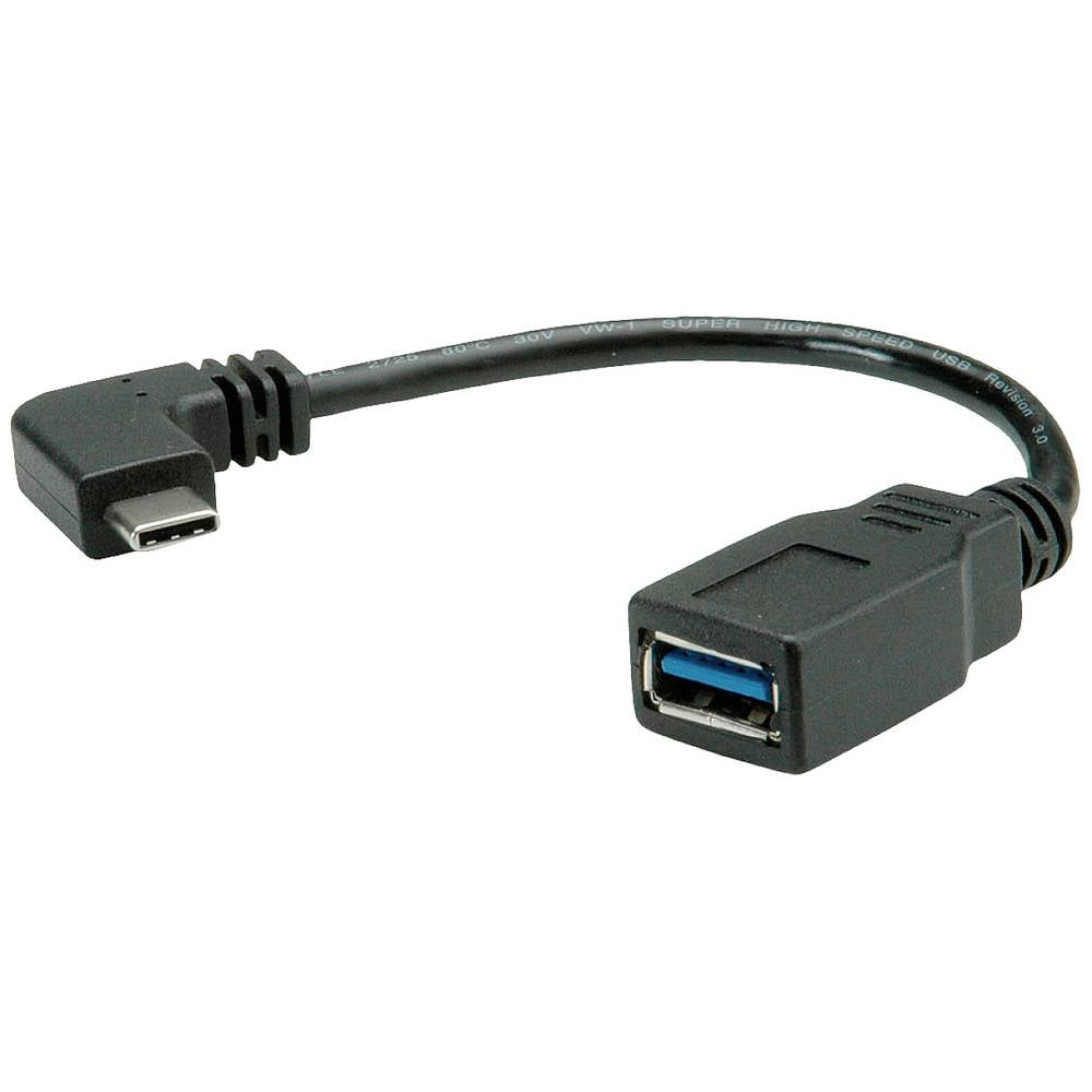 Roline USB 3.2 Gen 1 kabel Type C - Type A, Male/Female, OTG , zwart, 0,15 m