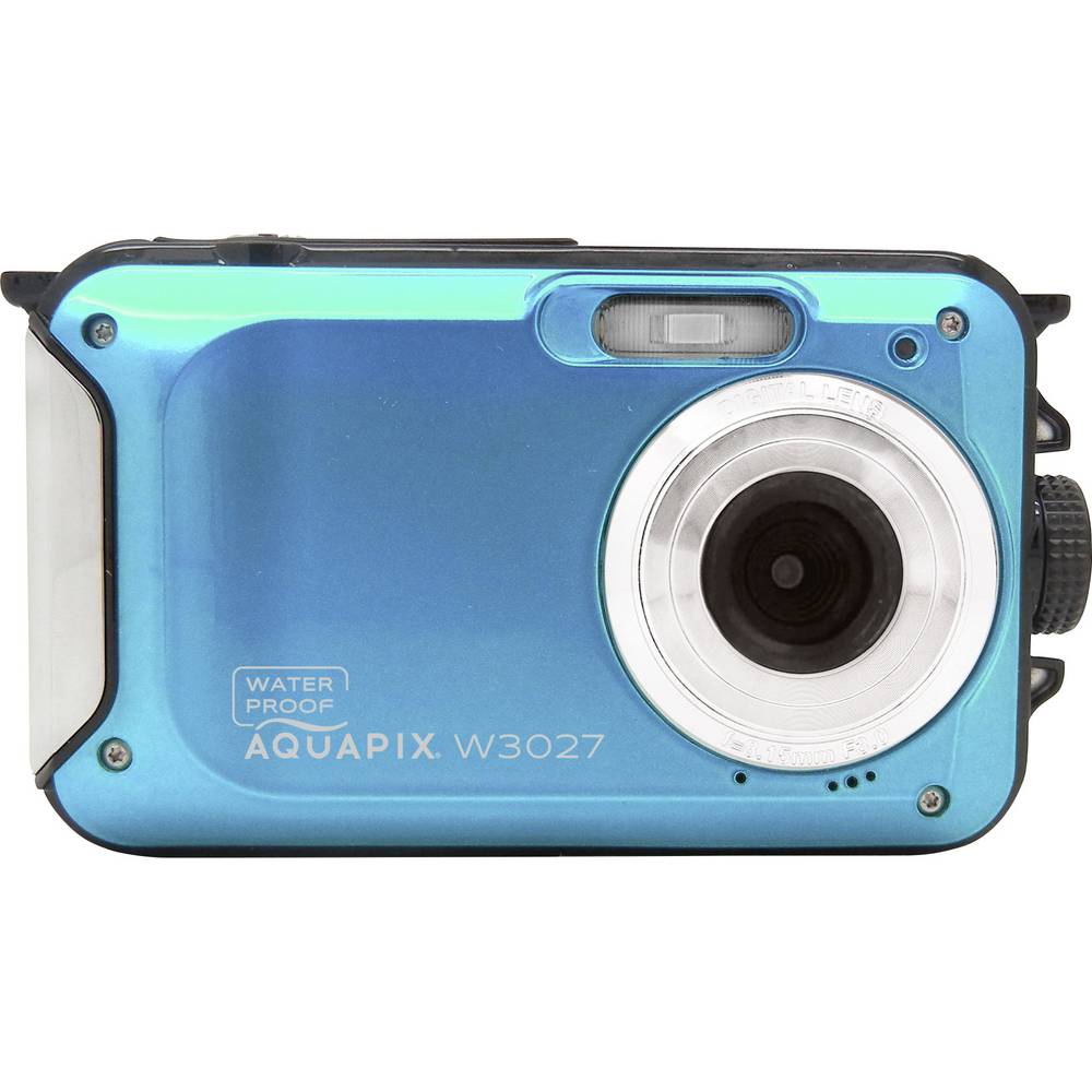 Easypix W3027-I Wave Iceblue Digitale camera 30 Mpix Blauw-ijsblauw Incl. accu, Incl. tas Beeldstabilisatie, Full-HD video-opname, Waterdicht tot 3 m, Met