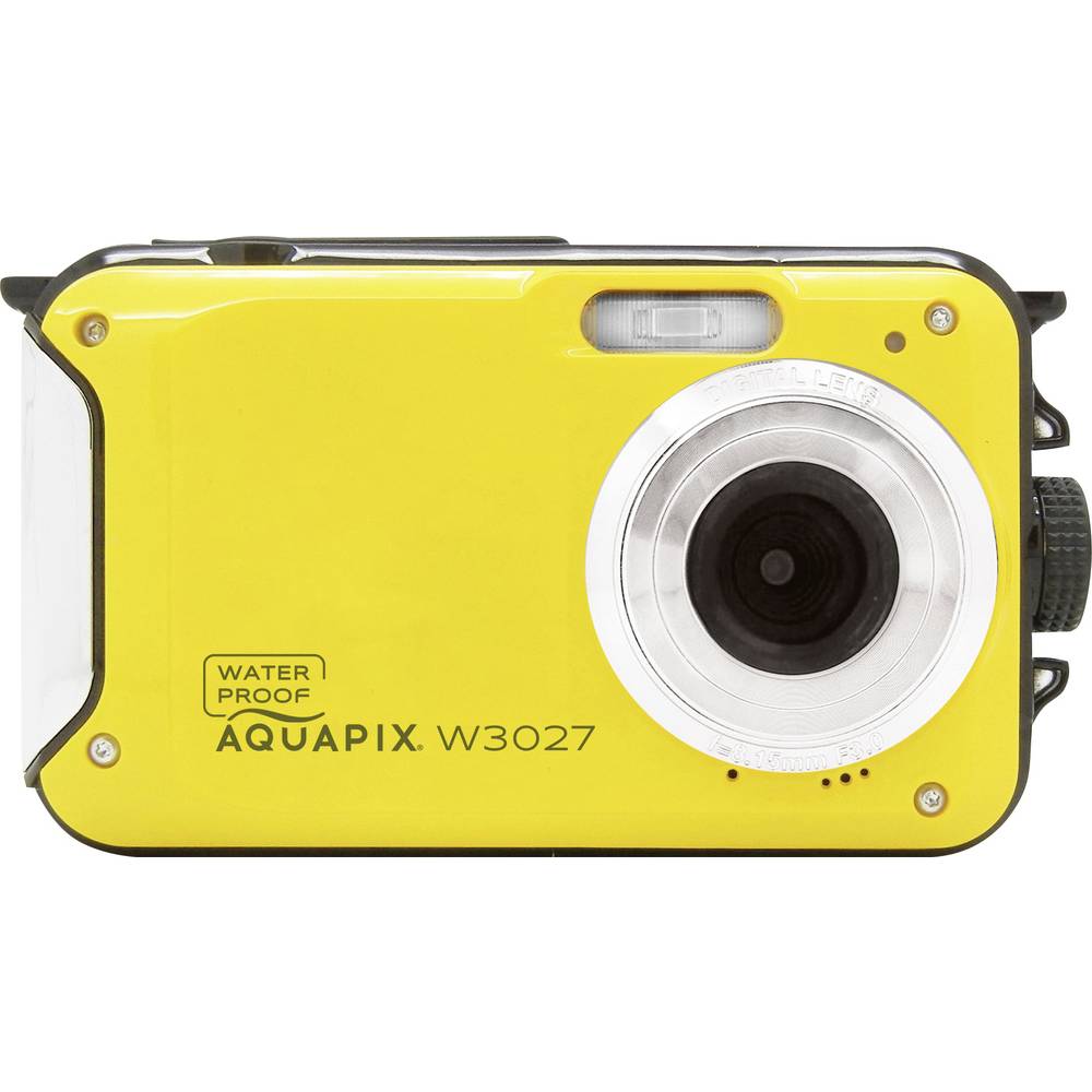 Easypix W3027-Y Wave Yellow Digitale camera 30 Mpix Geel Incl. accu, Incl. tas Beeldstabilisatie, Full-HD video-opname, Met ingebouwde flitser, Waterdicht tot