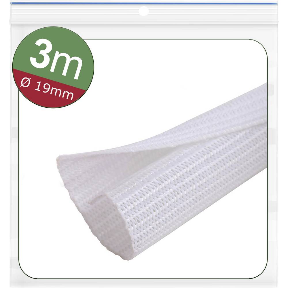 Quadrios 24CA472 24CA472 Gevlochten slang Wit Polyester 19 tot 20 mm 3 m