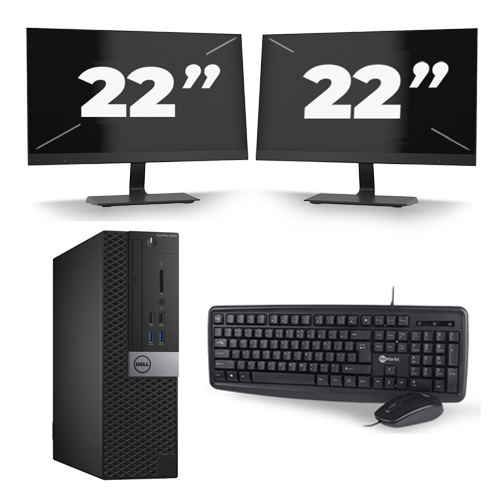Dell Optiplex 3040 USFF - Intel Core i3-6e Generatie - 8GB RAM - 256GB SSD - Windows 11 + 2x 22 inch Monitor