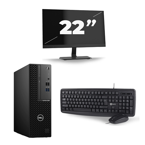 Dell Optiplex 3080 Micro USFF - Intel Core i5-10e Generatie - 16GB RAM - 256GB SSD - Windows 11 + 1x 22 inch Monitor