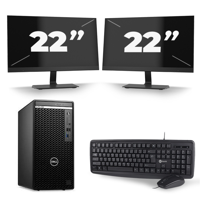 Dell Optiplex 390 Desktop - Intel Core i3-2e Generatie - 8GB RAM - 256GB SSD - Windows 10 + 2x 22 inch Monitor