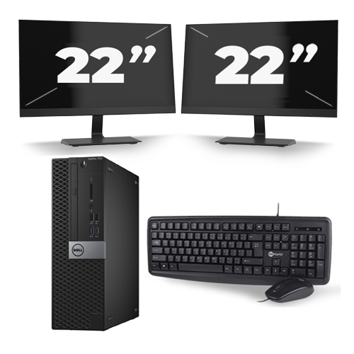 Dell Optiplex 7040 USFF - Intel Core i3-6e Generatie - 8GB RAM - 256GB SSD - Windows 11 + 2x 22 inch Monitor