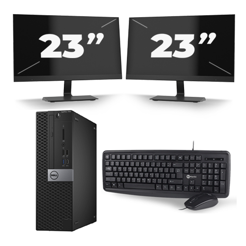 Dell Optiplex 7040 USFF - Intel Core i3-6e Generatie - 8GB RAM - 256GB SSD - Windows 11 + 2x 23 inch Monitor