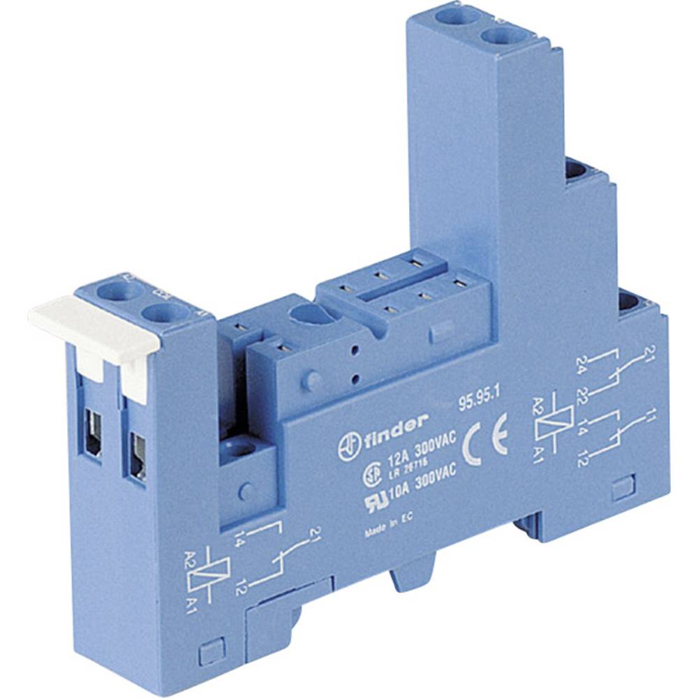 Finder 95.95.3 Relaissocket Geschikt voor serie:  serie 40,  serie 44  40.52,  40.61,  44.62 (l x b x h) 81.88 x 15.5 x 64.8 mm 1