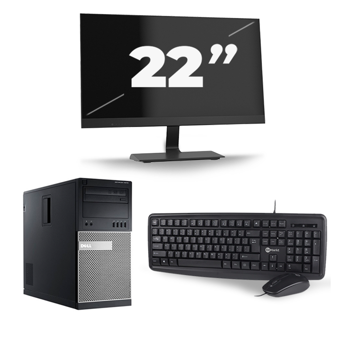 Dell Optiplex 990 Micro Tower - Intel Core i3-2e Generatie - 8GB RAM - 256GB SSD - Windows 10 + 1x 22 inch Monitor