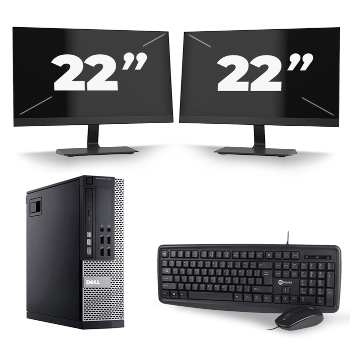 Dell Optiplex 990 SFF - Intel Core i3-2e Generatie - 8GB RAM - 256GB SSD - Windows 10 + 2x 22 inch Monitor