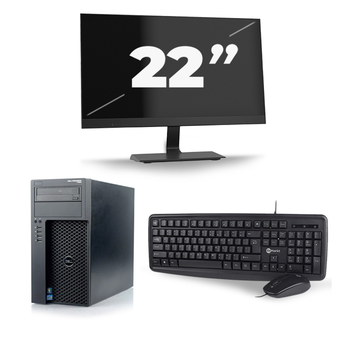 Dell Precision T1650 Micro Tower - Intel Core i3-2e Generatie - 8GB RAM - 256GB SSD - Windows 10 + 1x 22 inch Monitor