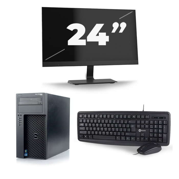 Dell Precision T1650 Micro Tower - Intel Core i3-2e Generatie - 8GB RAM - 256GB SSD - Windows 10 + 1x 24 inch Monitor