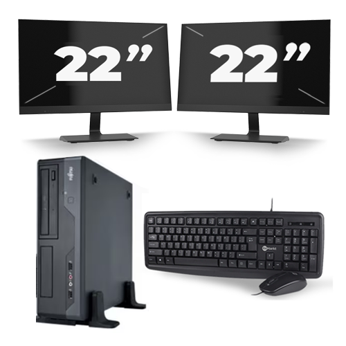Fujitsu Esprimo E400 SFF - Intel Core i3-3e Generatie - 8GB RAM - 256GB SSD - Windows 10 + 2x 22 inch Monitor
