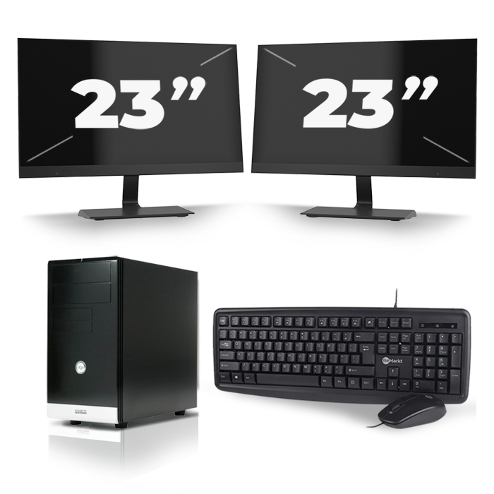 Gigabyte GZ-M1 Micro Tower - Intel Core i3-3e Generatie - 8GB RAM - 256GB SSD - Windows 10 + 2x 23 inch Monitor