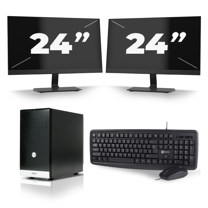 Gigabyte GZ-M1 Micro Tower - Intel Core i3-3e Generatie - 8GB RAM - 256GB SSD - Windows 10 + 2x 24 inch Monitor