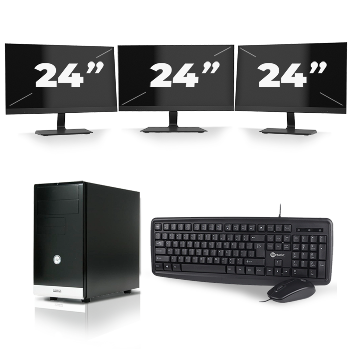Gigabyte GZ-M1 Micro Tower - Intel Core i3-3e Generatie - 8GB RAM - 256GB SSD - Windows 10 + 3x 24 inch Monitor
