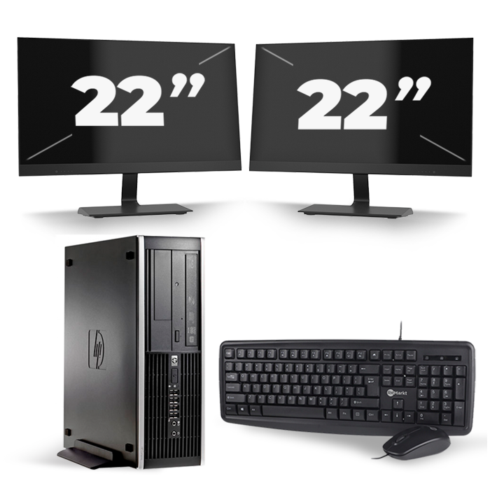 HP Compaq 8100 Elite SFF - Intel Core i3-1e Generatie - 8GB RAM - 256GB SSD - Windows 10 + 2x 22 inch Monitor