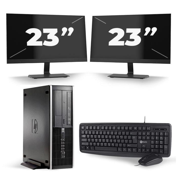 HP Compaq 8100 Elite SFF - Intel Core i3-1e Generatie - 8GB RAM - 256GB SSD - Windows 10 + 2x 23 inch Monitor