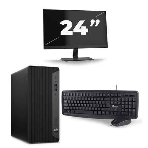 HP EliteDesk 800 G6 Tower - Intel Core i5-10e Generatie - 16GB RAM - 256GB SSD - Windows 11 + 1x 24 inch Monitor