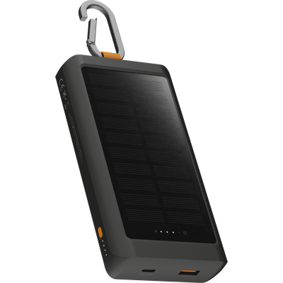 Xtorm Go2 Solar Powerbank - 10.000 mAh - 15 Watt - Zonnepaneel - Powerbank Zonneenergie - Zaklamp - Zwart