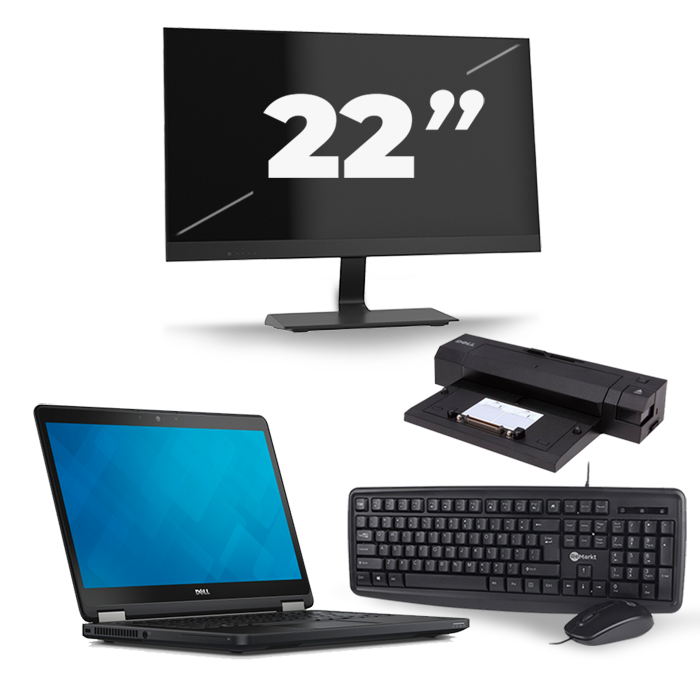 Dell Latitude E5250 - Intel Core i5-5e Generatie - 12 inch - 8GB RAM - 256GB SSD - Windows 11 + 1x 22 inch Monitor