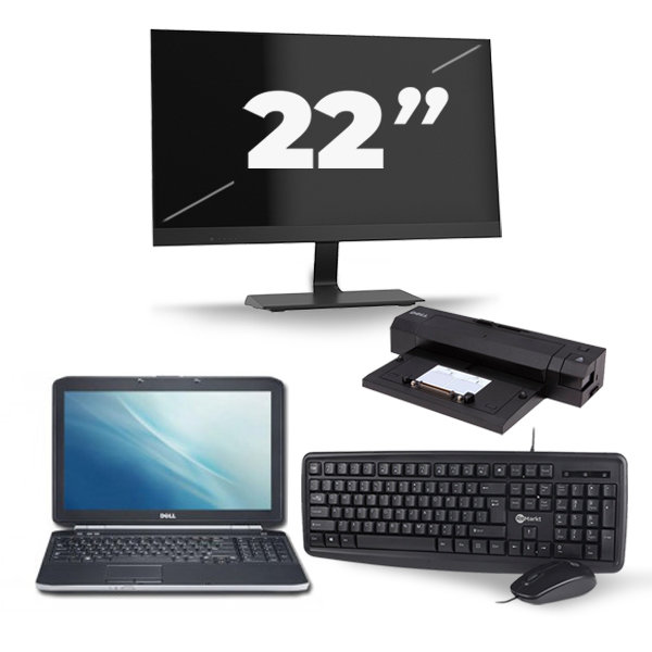 Dell Latitude E5520 - Intel Core i3-2e Generatie - 15 inch - 8GB RAM - 256GB SSD - Windows 10 + 1x 22 inch Monitor