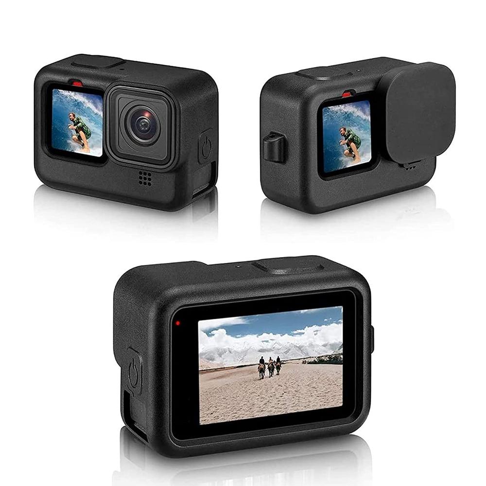 Wrigley's Voor Gopro Hero 11 10 9 Siliconen Beschermset Glas Scherm Geharde Film Go Pro Hero 9 10 11 Actiecamera Accessoires