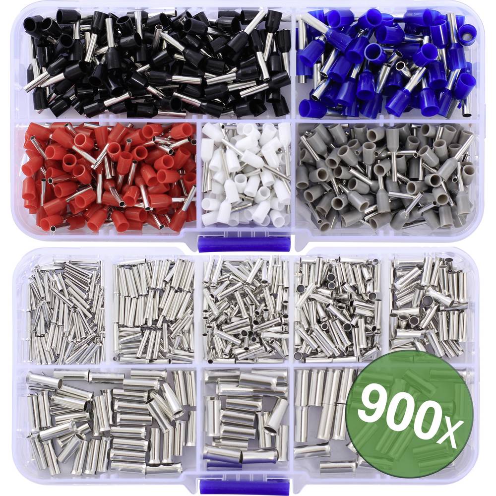 Quadrios 24C532 Assortiment adereindhulzen 0.5 mm², 0.75 mm², 1 mm², 1.5 mm², 2.5 mm², 4.0 mm², 6.0 mm² 900 stuk(s)