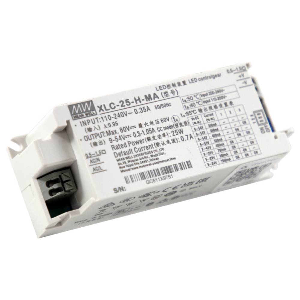 MW Mean Well LED-converter 25 W