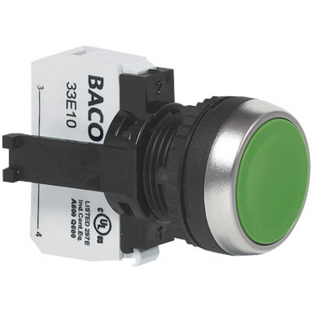 BACO BAL21AA02A L21AA02A Druktoets Kunststof frontring, Verchroomd Groen 1 stuk(s)