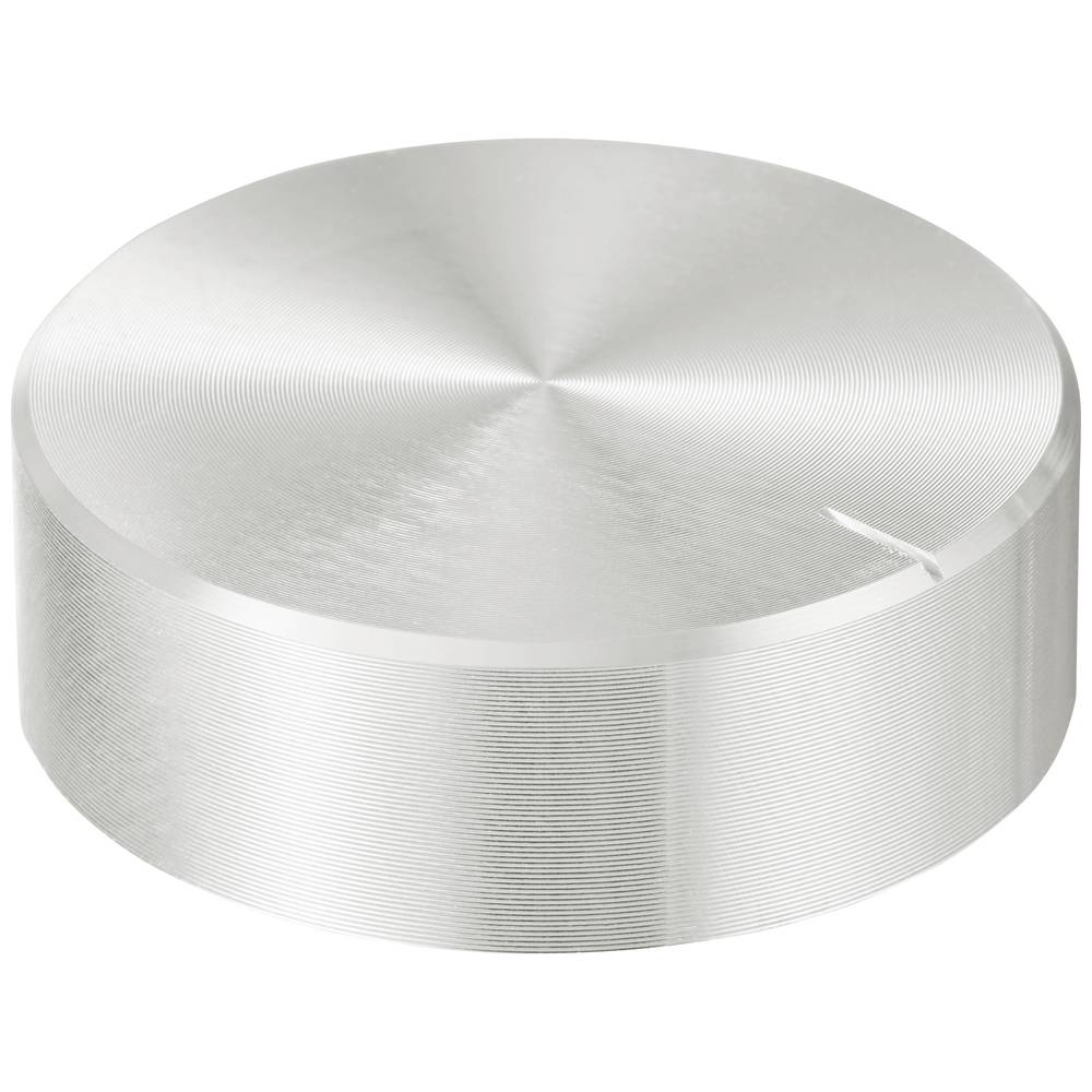 TRU COMPONENTS TC-11696512 Draaiknop Met knopmarkering Zilver (Ø x h) 40 mm x 13 mm Aluminium, Plastic 1 stuk(s)
