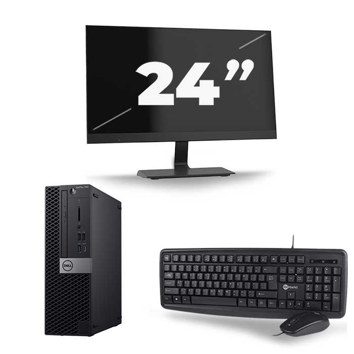 Dell Optiplex 7060 SFF - Intel Core i3-8e Generatie - 8GB RAM - 256GB SSD - Windows 11 + 1x 24 inch Monitor