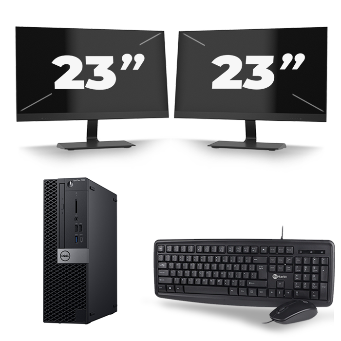 Dell Optiplex 7060 SFF - Intel Core i3-8e Generatie - 8GB RAM - 256GB SSD - Windows 11 + 2x 23 inch Monitor