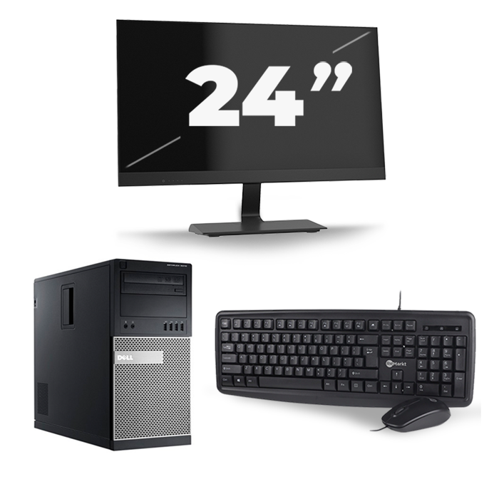 Dell Optiplex 9020 Micro Tower - Intel Core i7-4e Generatie - 16GB RAM - 256GB SSD - Windows 10 + 1x 24 inch Monitor