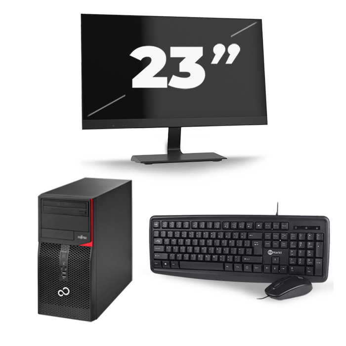 Fujitsu Esprimo P556 Micro Tower - Intel Core i3-6e Generatie - 8GB RAM - 256GB SSD - Windows 11 + 1x 23 inch Monitor