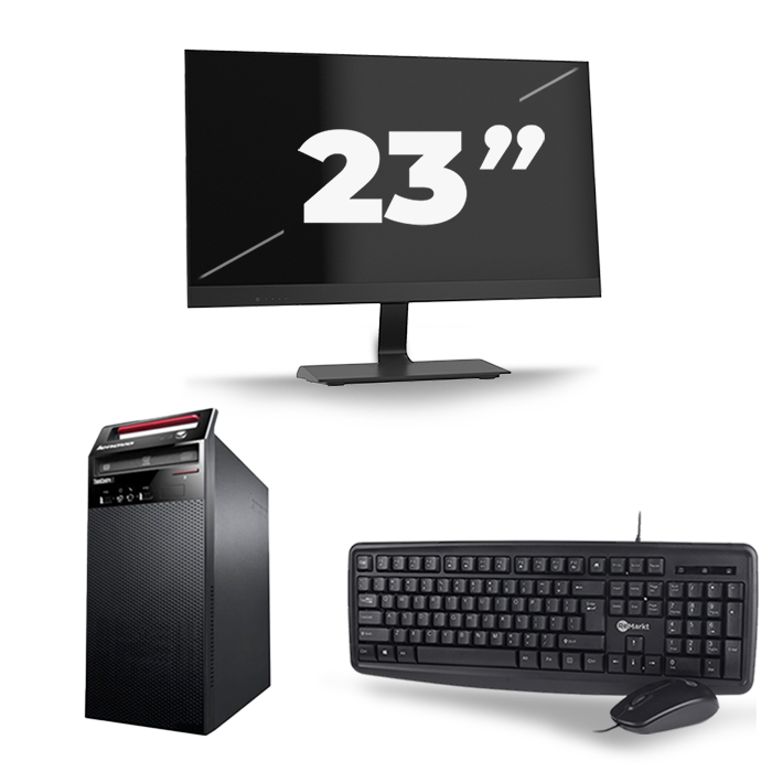 Lenovo ThinkCentre E73 Micro Tower - Intel Core i3-4e Generatie - 8GB RAM - 256GB SSD - Windows 10 + 1x 23 inch Monitor