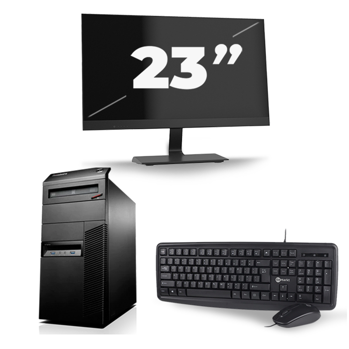 Lenovo ThinkCentre M83 Tower - Intel Core i3-4e Generatie - 8GB RAM - 256GB SSD - Windows 10 + 1x 23 inch Monitor