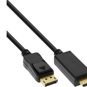 InLine 17185I video kabel adapter 5 m DisplayPort HDMI Type A (Standaard) Zwart