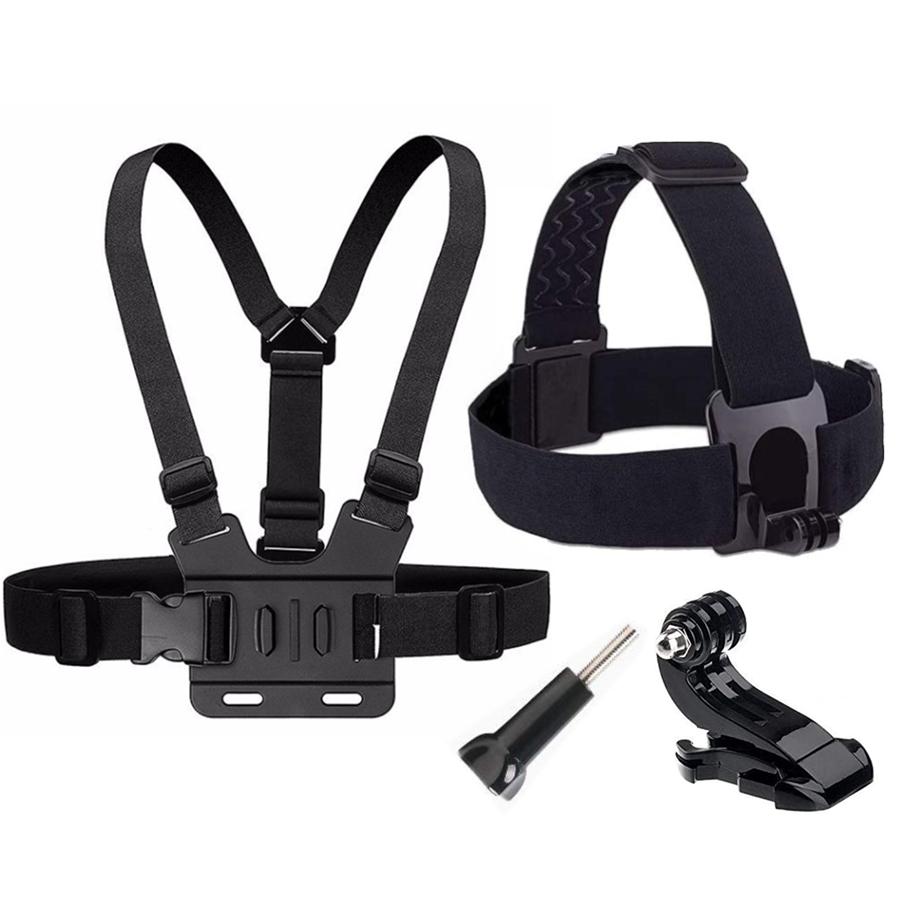 Freedom Outdoors Borsthoofdriem voor GoPro Hero 11 10 9 8 7 Action Camera Xiaomi Yi 4K Sjcam Sj4000 Insta360 Accessoires met J-haakbevestiging