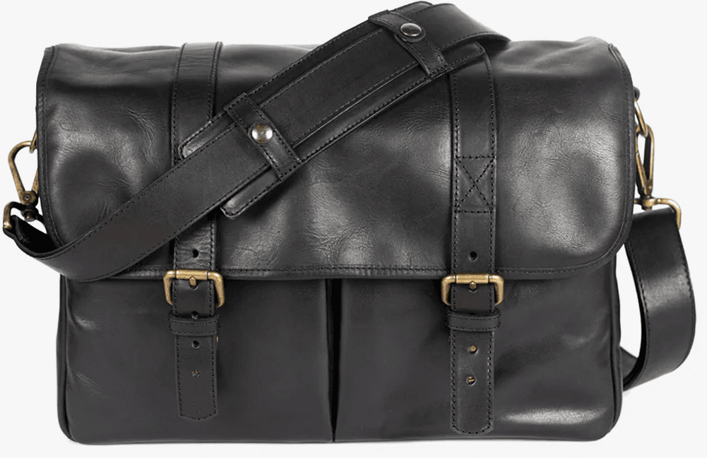 Bronkey Roma Black Leather Camera Bag | Schoudertassen | 8436592714155