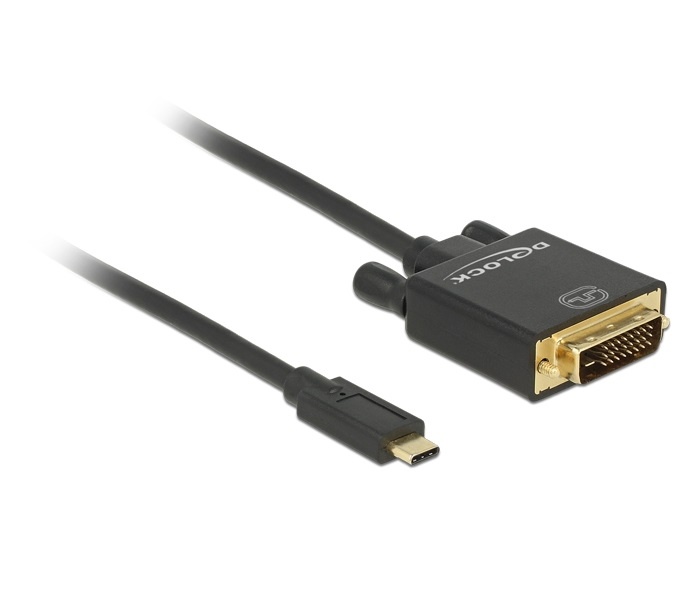 DeLOCK Premium USB-C naar DVI kabel met DP Alt Mode (4K 30 Hz) / zwart - 3 meter