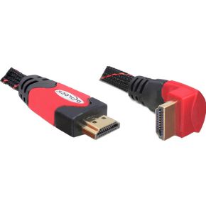 DeLock 82685 Kabel High Speed HDMI met Ethernet - HDMI A male > HDMI A male haaks 4K 1 m